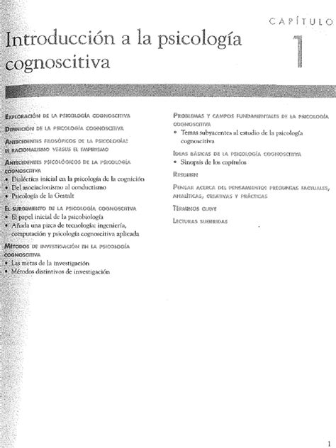 Capítulo 1 Introducción A La Psicología Cognoscitiva Pdf Teorías Metafísicas Academia