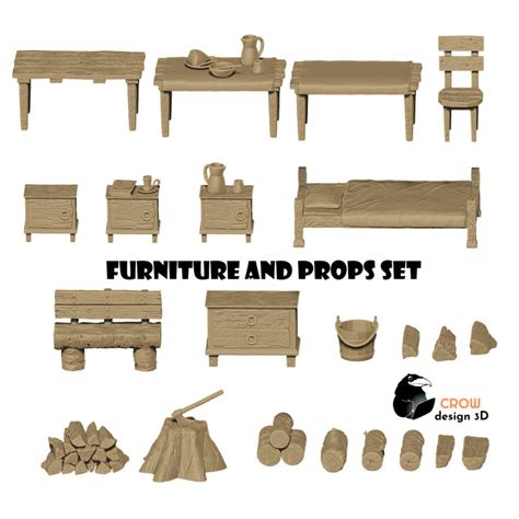 Téléchargement Furniture and props set par CrowDesign3D