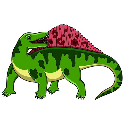 Dimetrodon Dos Desenhos Animados Isolado No Fundo Branco Vetor Premium