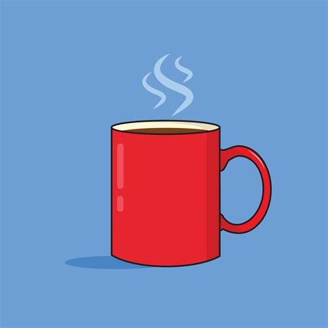 Red Coffee Mug Hot Flat Vector Illustration 32507099 Vector Art At Vecteezy