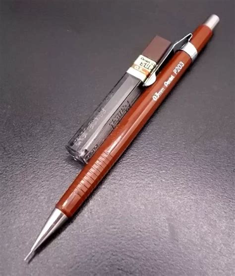 Vintage Pentel Japan P203 Mechanical Drafting Pencil 03 With Pentel Hb