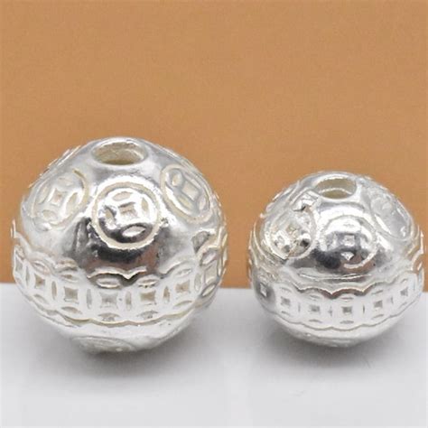 Sterling Silver Corrugated Round Beads Straight Corrugated Etsy