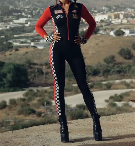 Women Sexy Race Car Driver Costumes Long Sleeves Racer Racing Girl