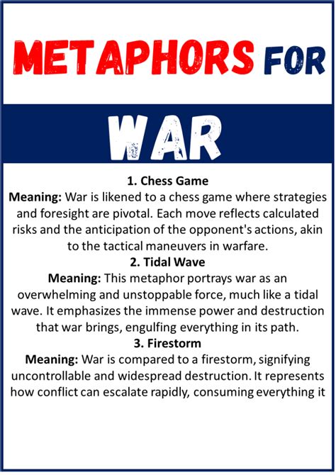 Top Metaphors For War With Meaning Engdic