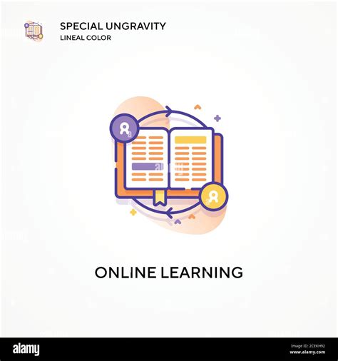 Online Learning Special Ungravity Lineal Color Icon Modern Vector