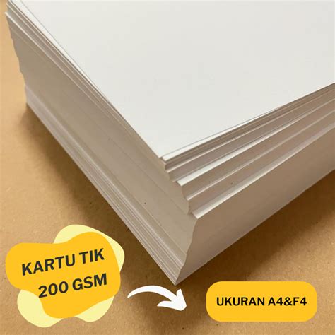 Jual Isi Lembar Kartu Tik Kertas Tik Karton Tik Brief Card Bc