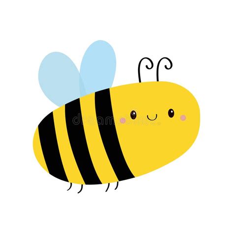 Cute Bee Icon Bumblebee Bug Honey Bee Flying Honeybee Cartoon