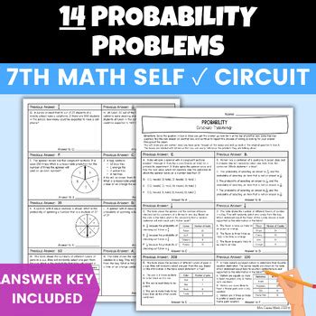 Probability Worksheet Self Checking Circuit Activity 7th Grade Math