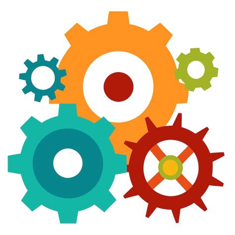 Cogs And Gears Clipart Cartoon Style Vector Illustration Premium