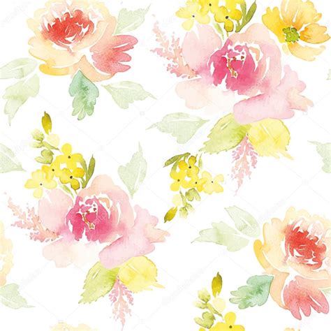 Watercolor Flower Pattern Stock Vector By Karma15381 78329116