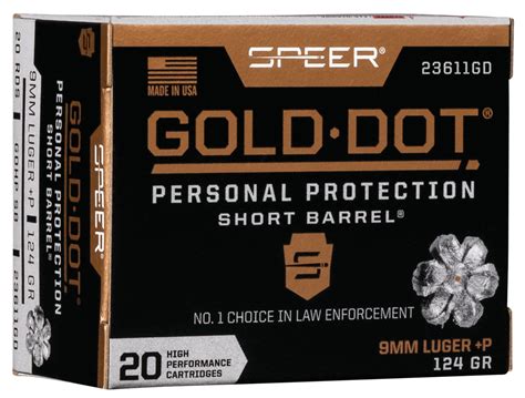 Speer 357 Magnum Ammunition Short Barrel Gold Dot 23917gd 135 Grain Gold Dot Hollow Point 20 Rounds