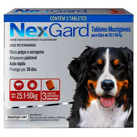 Nexgard Tamanho GG De 25 1 A 50kg 3 Comprimidos X 6g Boehringer