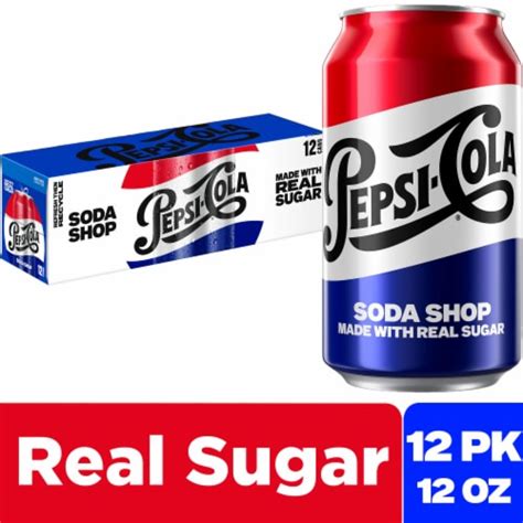 Pepsi Cola Real Sugar Soda Cans 12 Pk 12 Fl Oz Kroger