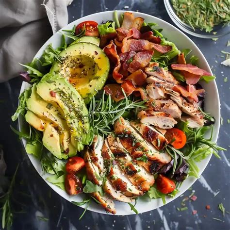 Rosemary Chicken Bacon Avocado Salad