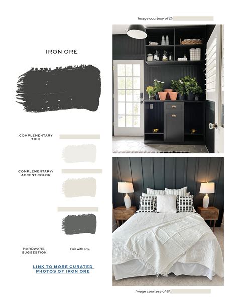 Sherwin Williams Iron Ore Color Palette Interior Design Color Etsy