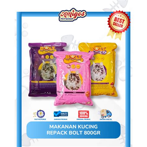 Jual Makanan Kucing Repack Bolt Bold Gram Bolt Ikan Gram