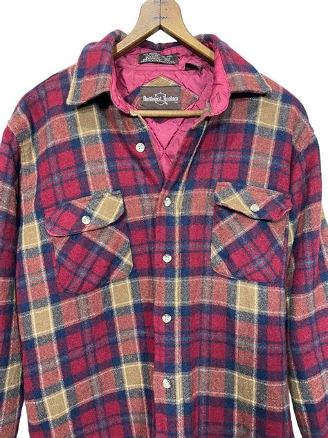 Vintage Plaid Flannel Shirt Jacket Large Northwest Territory Lined