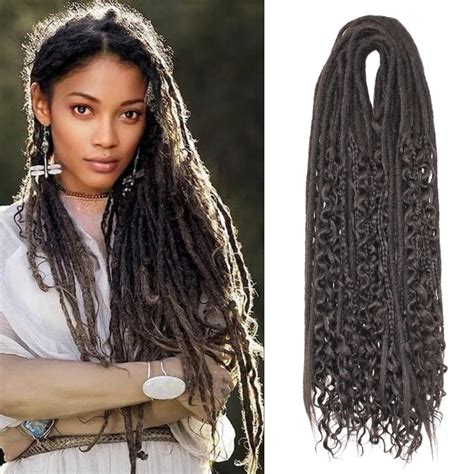 Dreadlock Extensions 24 Inch 18 Strands Synthetic Double Ended Dreadlock Extensions