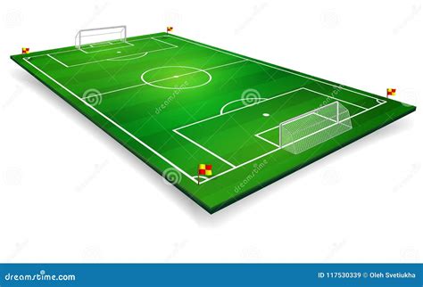 Perspective Vector Illustration Of Football Field Soccer Field Vector