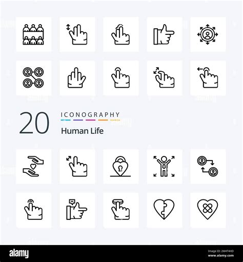 20 Human Line Icon Pack Like Touch Double Private Swap Account Stock