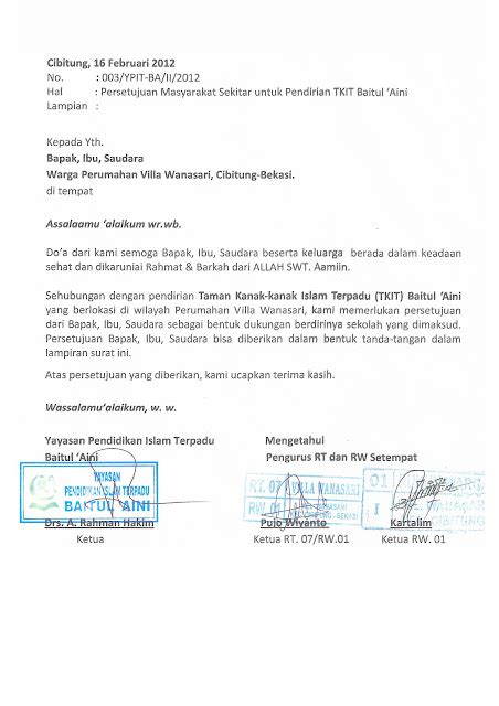 Contoh Surat Pernyataan Keberatan Warga