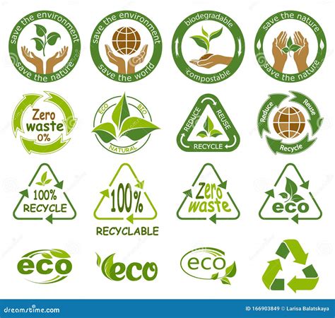 Recyclable Symbols Collection Vector Illustration | CartoonDealer.com ...