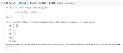 Solved Find The General Solution Of The Given Differential Chegg