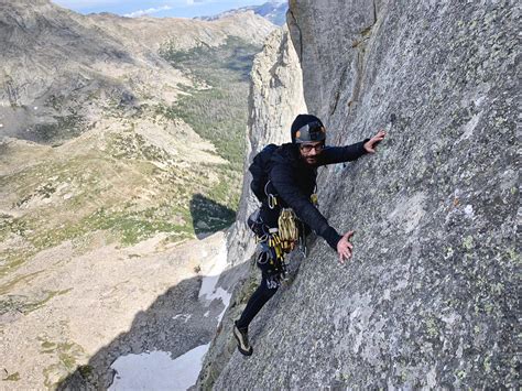 Leading the no hands “piton pitch” on a classic WY route last weekend ...