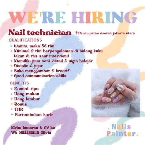 Lowongan Kerja Nailist Nail Technician Di Nails Painter Jakartakerja