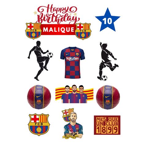 Barcelona Football Club Custom Topper Birthday Cake Shopee Malaysia