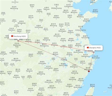 All Flight Routes From Shanghai To Hanzhong Pvg To Hzg Flight Routes