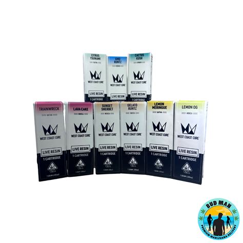 West Coast Cure Live Resin Vape Cartridge Gram Options Bud