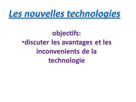 Les Nouvelles Technologies Ppt T L Charger