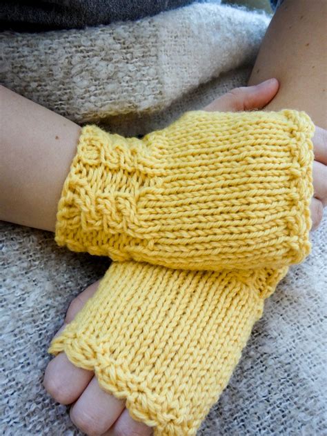 Womens Pure Wool Fingerless Gloves In Yellow Accessories Etsy Wool