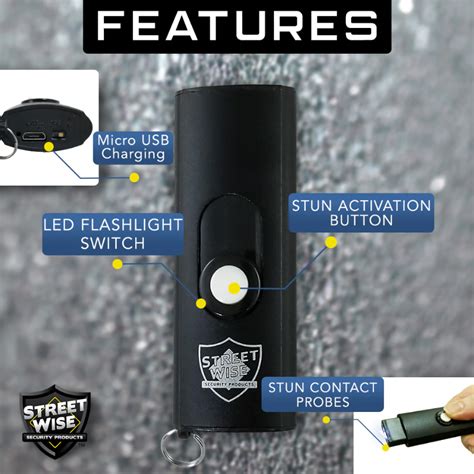 Stun Gun And Pepper Spray Self Defense Keychain Weapon Set The Home