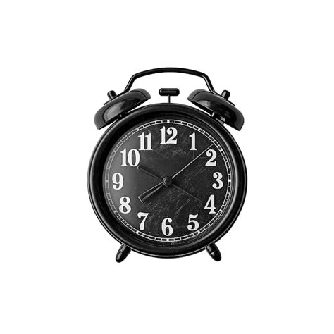 Premium Photo Black Alarm Clock On White Background Generative Ai