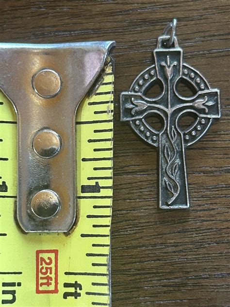 Rare James Avery Celtic Lily Cross Pendant Gem