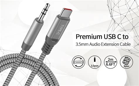 Câble Audio Aux Jack Adaptateur Imangoo Auxiliaire Audio Câble Usb C Vers Jack 35mm 2m Nylon