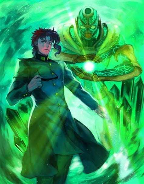 Kakyoin Noriaki And Hierophant Green Jojo Anime Jojo Bizarre Jojo