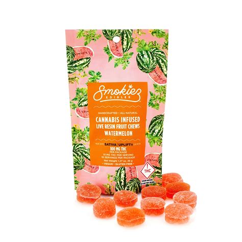 Watermelon Indica Mg Live Resin Fruit Chews Co Smokiez Edibles