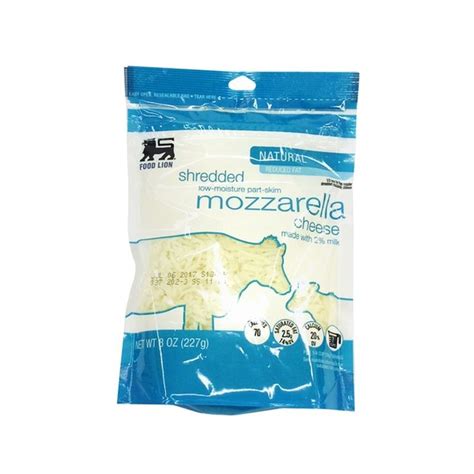 Food Lion Cheese Natural Reduced Fat Mozzarella Shredded Pouch 8 Oz From Food Lion