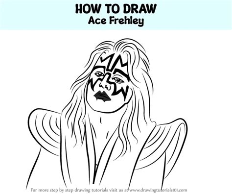 How To Draw Ace Frehley Singers Step By Step DrawingTutorials101