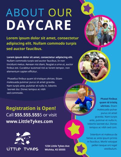 Daycare Flyer Template Childcare Enrollment Flyer Childcare