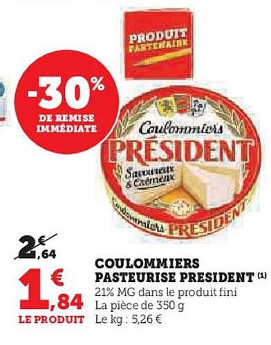 Promo Coulommiers Pasteuris Pr Sident Chez Super U Icatalogue Fr