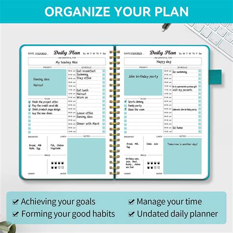 Daily Planner Undated Hardcover Notebook Regolden Book To Do List