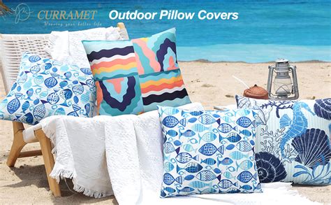 Amazon CURRAMET Pack Of 2 Outdoor Waterproof Throw Pillow Covers