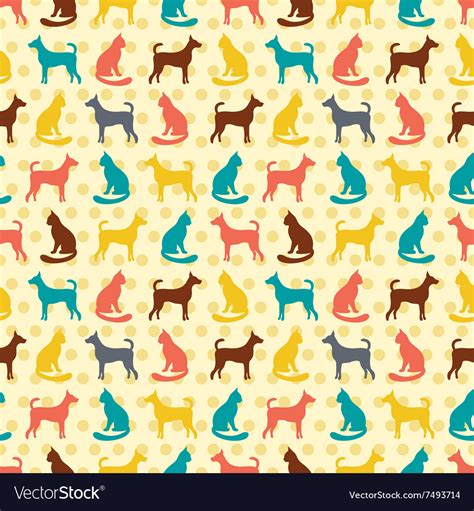 Animal Seamless Pattern Of Cat And Dog Royalty Free Vector