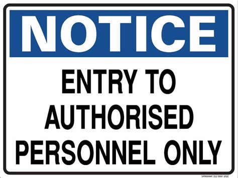 Entry To Authorised Personnel Only Safety Signs Australia By Signsmart