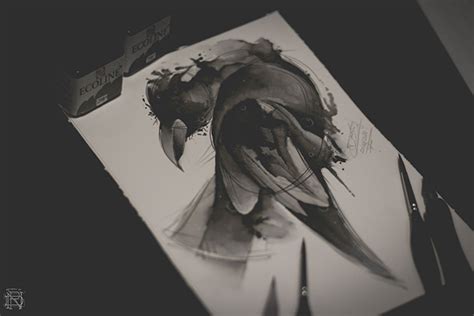 ABSTRACT CROW WATERCOLOR TATTOO on Behance