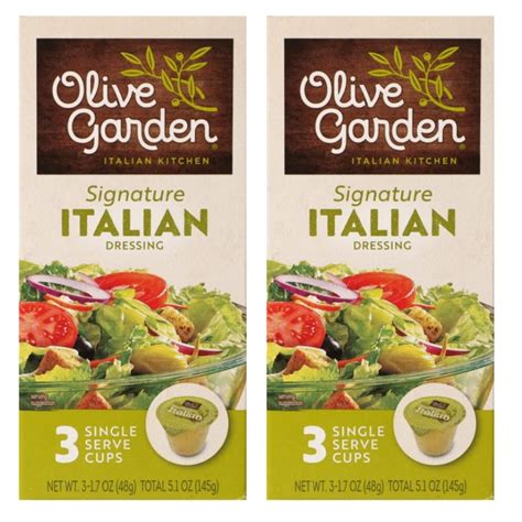 Olive Garden Signature Salad Italian Dressing Single Serve Cups Box